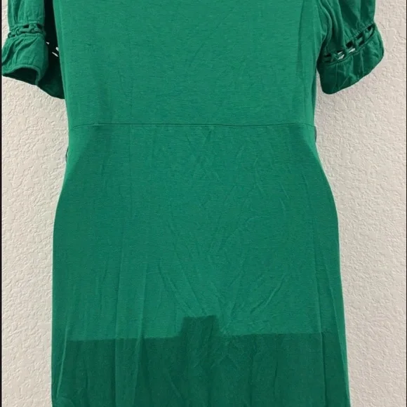 Anthropologie Minuet Green Fit and Flare Short Sleeve Dress - Picture 4 of 4
